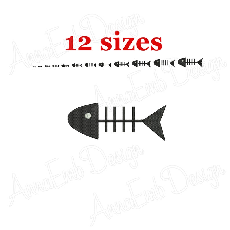 Textiles Fish Using Fishbone Design Fish Bone Embroidery Design. Mini Fish Bone Embroidery Design. Machine ...