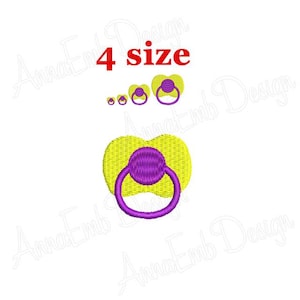 Pacifier Embroidery Design. Baby Pacifier Embroidery Design. Machine Embroidery Designs. Mini Pacifier Embroidery Design.