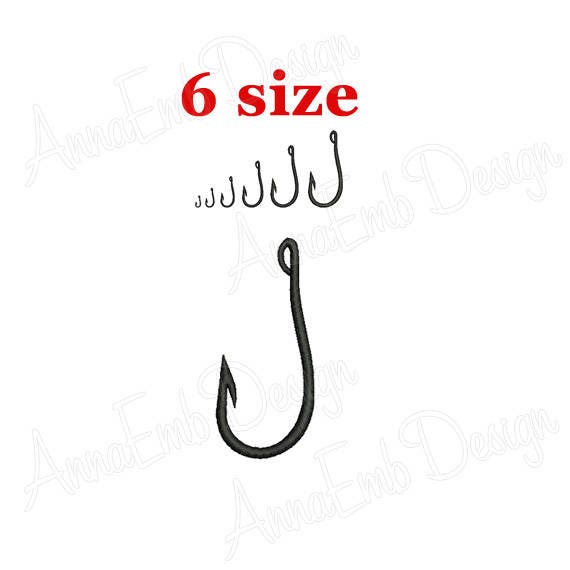 Fish Hook Embroidery Design. Fish Hook Mini Embroidery. Fishing