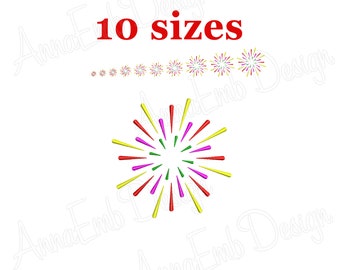 Fireworks Fill Embroidery Design, Patriotic 4th of July (Instant Download)