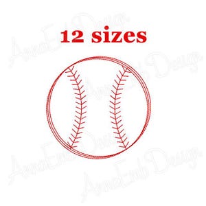 Baseball Embroidery Design. Mini Baseball. Softball design. Machine embroidery design. Baseball Redwork Embroidery. Baseball Outline.