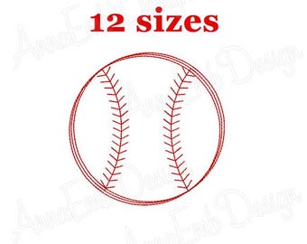 Baseball Outline Embroidery Design (Digital Download)