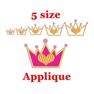 Crown Embroidery Design. Applique Crown. Princess Embroidery. Embroidery Applique. Tiara Embroidery.  Princess crown.