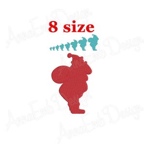 Santa Claus Embroidery Design. Santa Claus Silhouette. Mini Santa Claus. Machine embroidery. Christmas Embroidery. Christmas Santa Claus.
