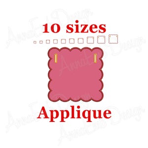Scallop Banner Embroidery Design. Banner Applique Embroidery Design. Basic Shape. Banner In The Hoop. Party Banner Embroidery Design.