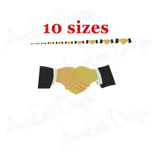 Hands embroidery design. Machine Embroidery. Filled Stitch Design. Handshake mini. Handshake embroidery design.
