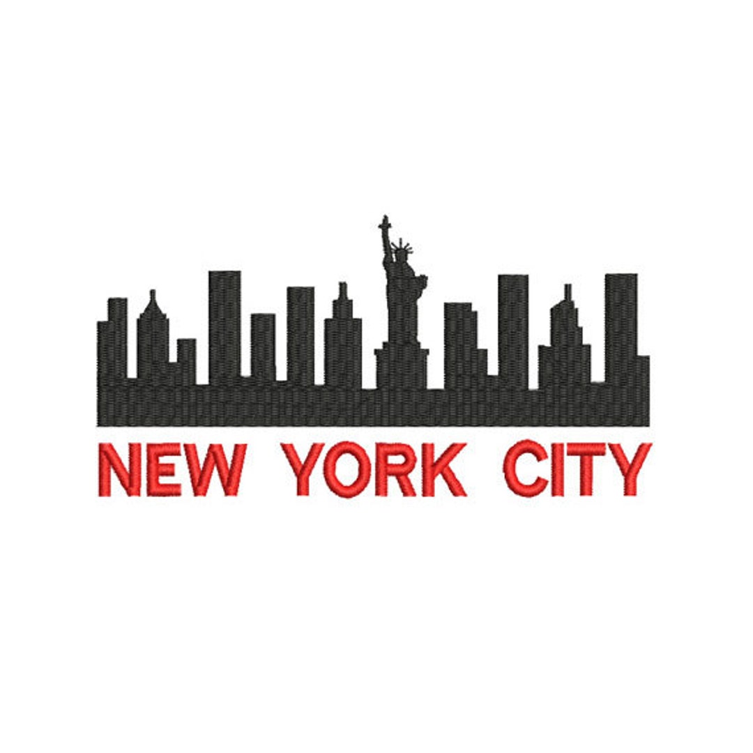 New York City Embroidery Design. Silhouette New York Embroidery. New