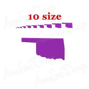 Oklahoma Embroidery Design. Oklahoma state Design. Machine Embroidery. Oklahoma Filled Stitch. Oklahoma Mini. Oklahoma Silhouette
