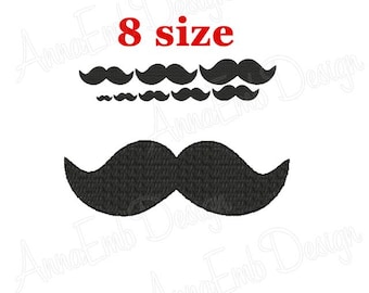 Mustache Embroidery Design. Mini Mustaches. Machine Embroidery Design. Filled stitch. Father day Design.