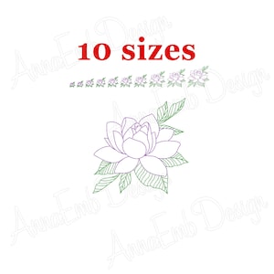 Lotus Flower embroidery design. Machine embroidery design. Mini Lotus. Yoga embroidery design. Lotus embroidery design. Yoga embroidery.