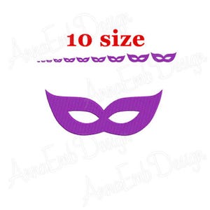 Masker borduurontwerp. Mardi Gras-maskerborduurwerk. Masker silhouet borduurwerk ontwerpen. Maskerontwerp. Minimasker. Machineborduurontwerp.