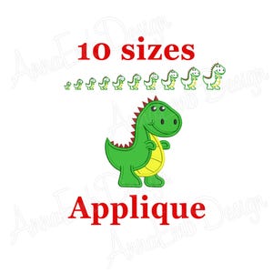 T-Rex 恐竜のアップリケ刺繍デザイン。ティラノサウルスのアップリケ刺繍デザイン。恐竜の刺繍。機械刺繍デザイン。