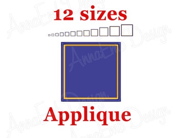 Square Applique Embroidery Design (Instant Download)