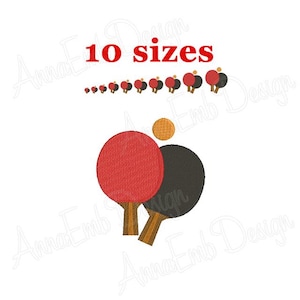 Ping Pong Stickdatei Stickdatei. Stickdatei für die Stickmaschine. Ping Pong Silhouette. Sportliches Design. Mini Ping Pong. Füllmuster. Tischtennis
