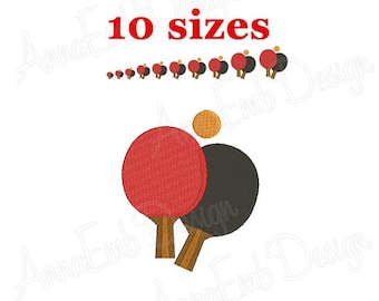 Ping Pong Embroidery Design, Sport Silhouette (Digital Download)