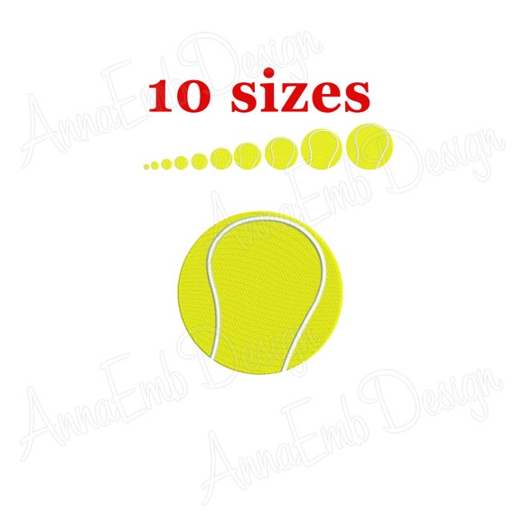テニス ボールの刺繍デザイン。ミニ テニス ボールの刺繍