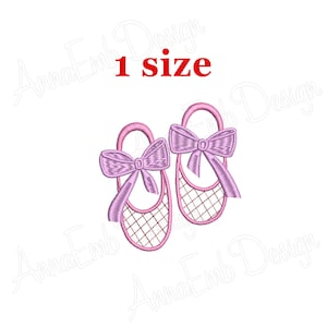 Ballerina Slippers Embroidery Design. Ballet Pointe Shoes. Ballerina Embroidery Design. Applique Ballet Pointe. Ballet Slipper