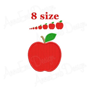 Apple embroidery design. Apple mini Embroidery. Fruit embroidery design. Back to School. Teacher design. Machine embroidery.