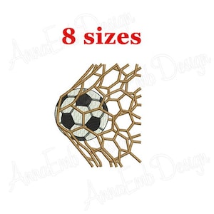 Stickdatei Fußball. Stickdatei für die Stickmaschine. Fußball gefüllter Stich. Sport Stickdatei. Fußball im Tor.