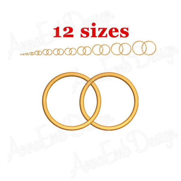 Wedding Rings Embroidery Design. Wedding Rings Silhouette Embroidery. Wedding Rings Design. Mini Wedding Rings. Machine embroidery design.