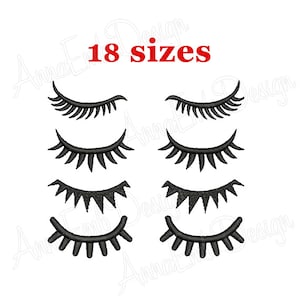 Peut inclure: Six styles différents de cils fermés en noir, disponibles en 18 tailles. Les cils sont disposés en deux rangées de trois.