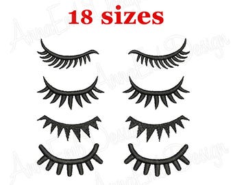 Eyelash Eyes Embroidery Design, Face Embroidery (Instant Download)