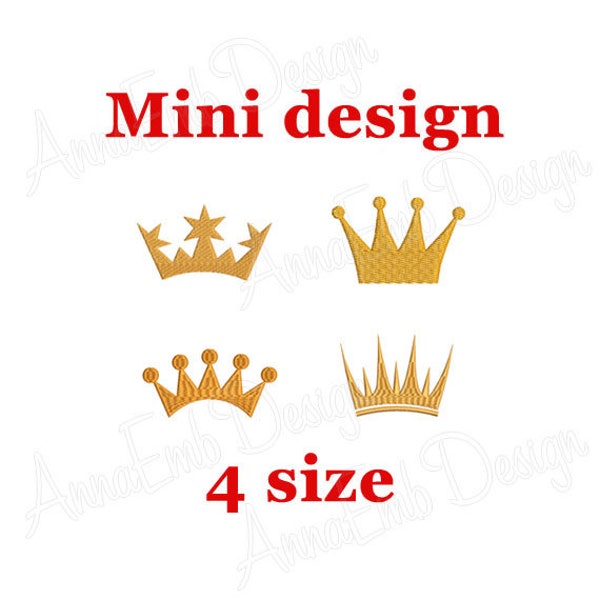 Crown Embroidery Design. Crown mini Embroidery Design. Tiara embroidery. Princess Crown Embroidery. Machine Embroidery Design. Mini Crown