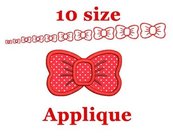 Bow Applique Embroidery Design, Mini Bow (Instant Download)