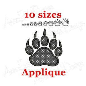 Bear paw Print Applique Embroidery Design. Bear paw Embroidery Design. Machine Embroidery Design.  Animal design. Mini Paw.