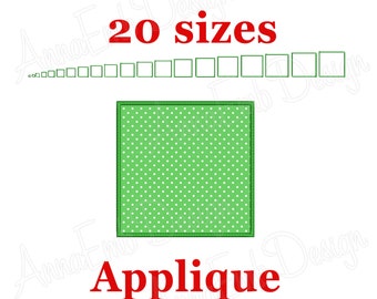 Square Applique Embroidery Design, Monogram (Instant Download)
