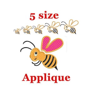 Bee Applique Embroidery Design. Bumble Bee Embroidery Design. Machine Embroidery Design.