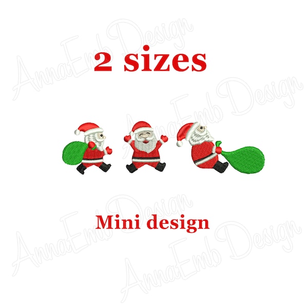 Santa Claus Embroidery Design. Santa Claus Silhouette. Mini Santa Claus. Machine embroidery. Christmas Embroidery. Christmas Santa Claus.