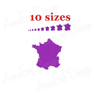 France Country Embroidery Design. France Embroidery Design. Machine Embroidery. France Filled Stitch. France Design. France Mini