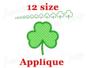 Clover Applique Embroidery Design. St.Patrick's Clover Applique Machine Embroidery Design. Shamrock applique design. 3 Leaf Applique