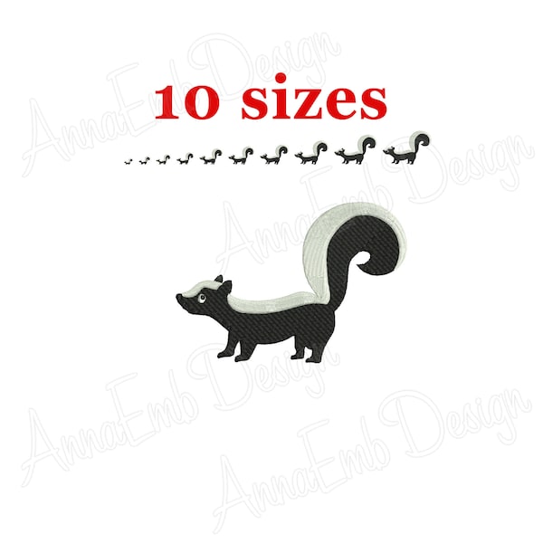 Skunk Embroidery design. Skunk Silhouette. Skunk mini Embroidery. Skunk design. Animal Embroidery. Machine Embroidery Design.