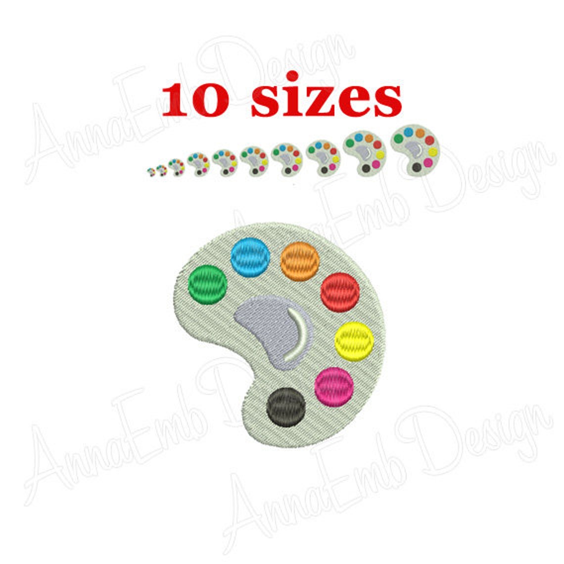 Palette Embroidery Design. Palette Silhouette Embroidery. Etsy