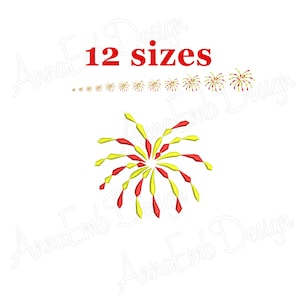 Fireworks embroidery design. 4th of July Embroidery Designs. Fill Embroidery Design. Patriotic Fireworks. Patriotic Embroidery design.
