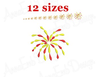 Fireworks Embroidery Design, Patriotic Fireworks (Instant Download)