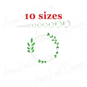 Laurel Wreath Embroidery Design. Branch Embroidery. Laurel Wreath Design. Mini Laurel Wreath. Machine embroidery design.