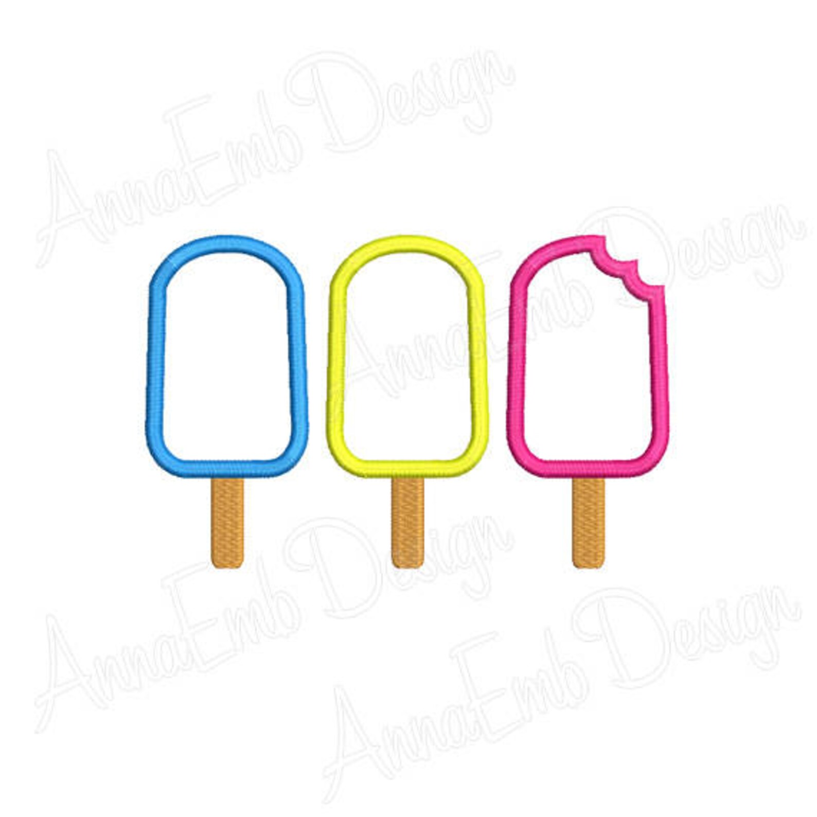 Popsicle trio applique jessecmault design ice cream applique  etsy