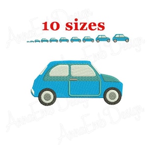 Auto borduurontwerp. Borduurwerk autosilhouet. Auto-ontwerp. Mini-auto.  Borduurontwerp babyjongen. Machineborduurontwerp.