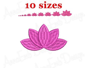 Lotus Flower Machine Embroidery Design, Mini Yoga Silhouette (Instant Download)