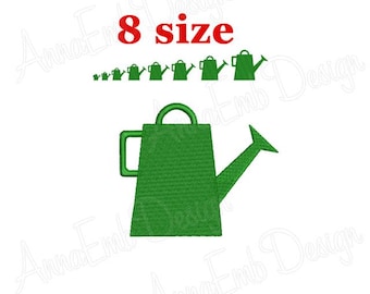 Watering Can Embroidery Design, Farm Silhouette (Instant Download)