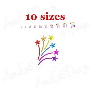 Fireworks embroidery design. 4th of July Embroidery Designs. Fill Embroidery Design. Patriotic Fireworks. Christmas Fireworks