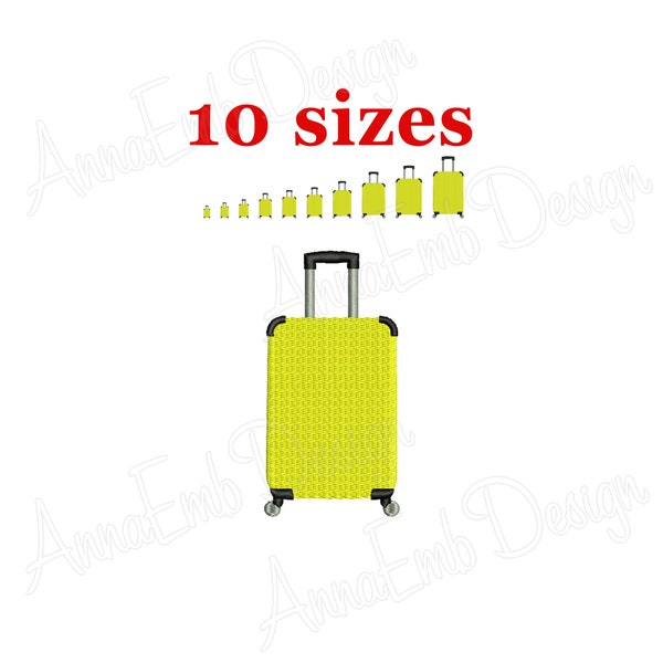 Suitcase Embroidery design. Suitcase mini. Machine Embroidery Design. Suitcase Silhouette. Suitcase design. Fill Stitch embroidery