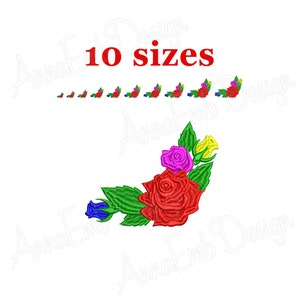 Rose embroidery design. Flower Embroidery design. Machine embroidery design. Rose design. Mini Rose embroidery