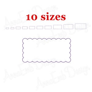 Motif de broderie rectangle festonné. Forme basique. Cadre carré festonné mini festonné rectangle à broder