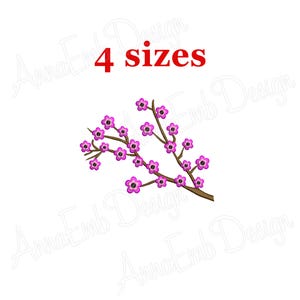 Sakura embroidery design. Sakura branch. Flower embroidery. Machine embroidery design. Sakura design. Japanese Flower. Spring Flower.