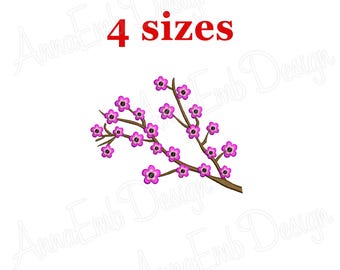 Sakura Branch Embroidery Design, Japanese Flower (Instant Download)