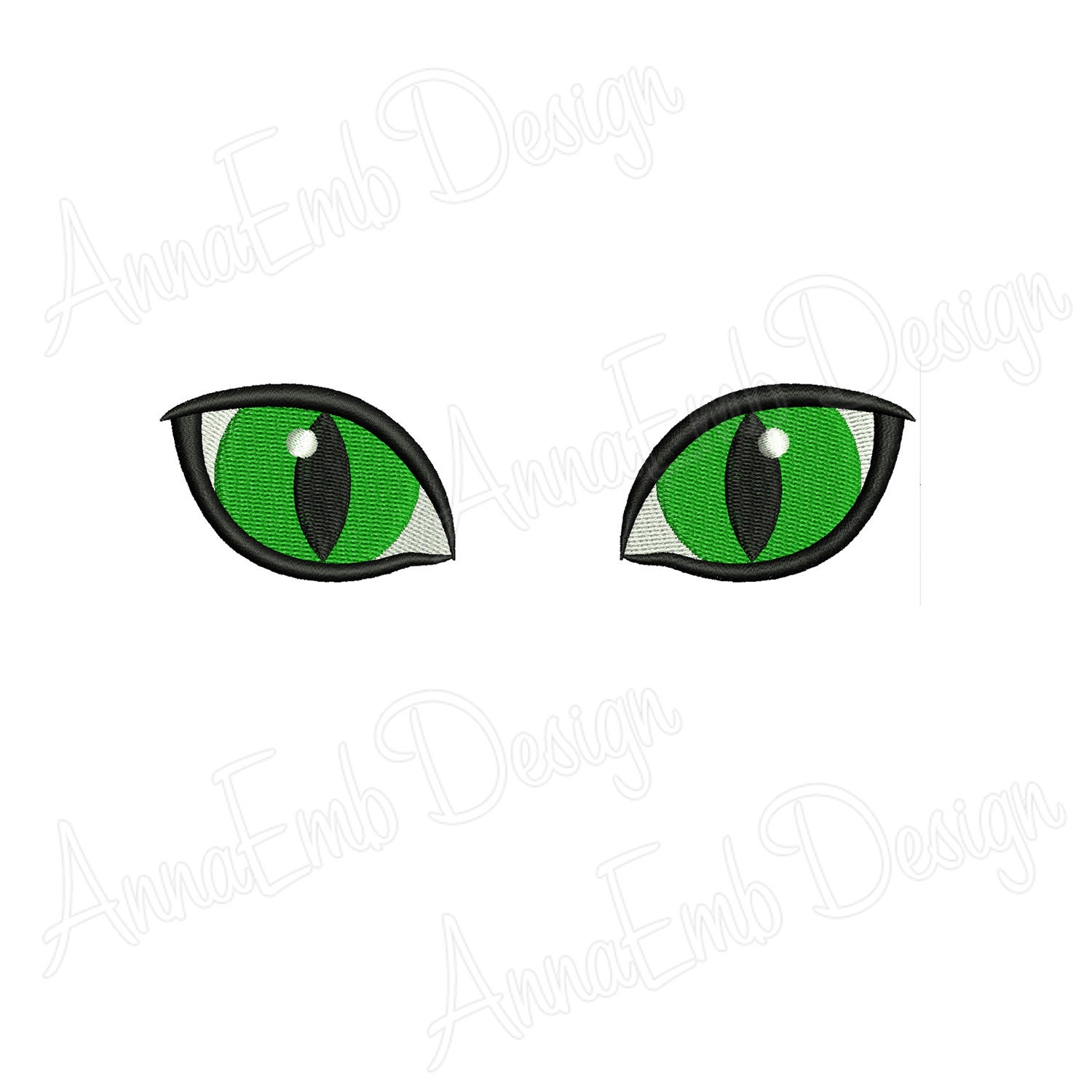 Cat Eyes Machine Embroidery File Design for Plush 7 Sizes 